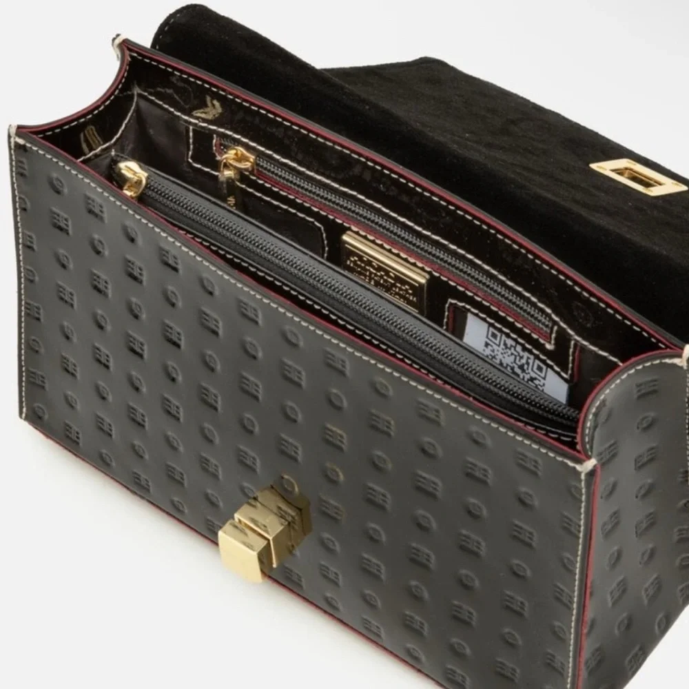 Arcadia Luxury Black and Gold Designer Shoulder or Crossbody Bag - Picture 5 of 13